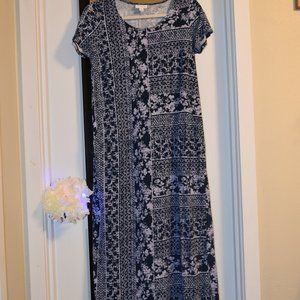 JJill short sleeve geometric midi dress.